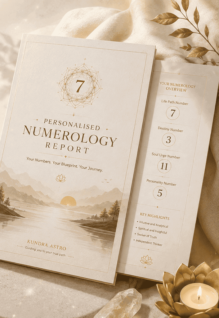 Cover page of the Kundra Astro Personalised Numerology Report